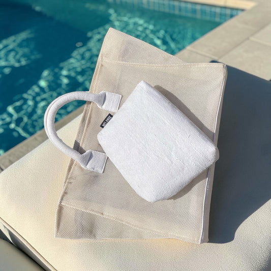 Mesh Beach Bag- Beige