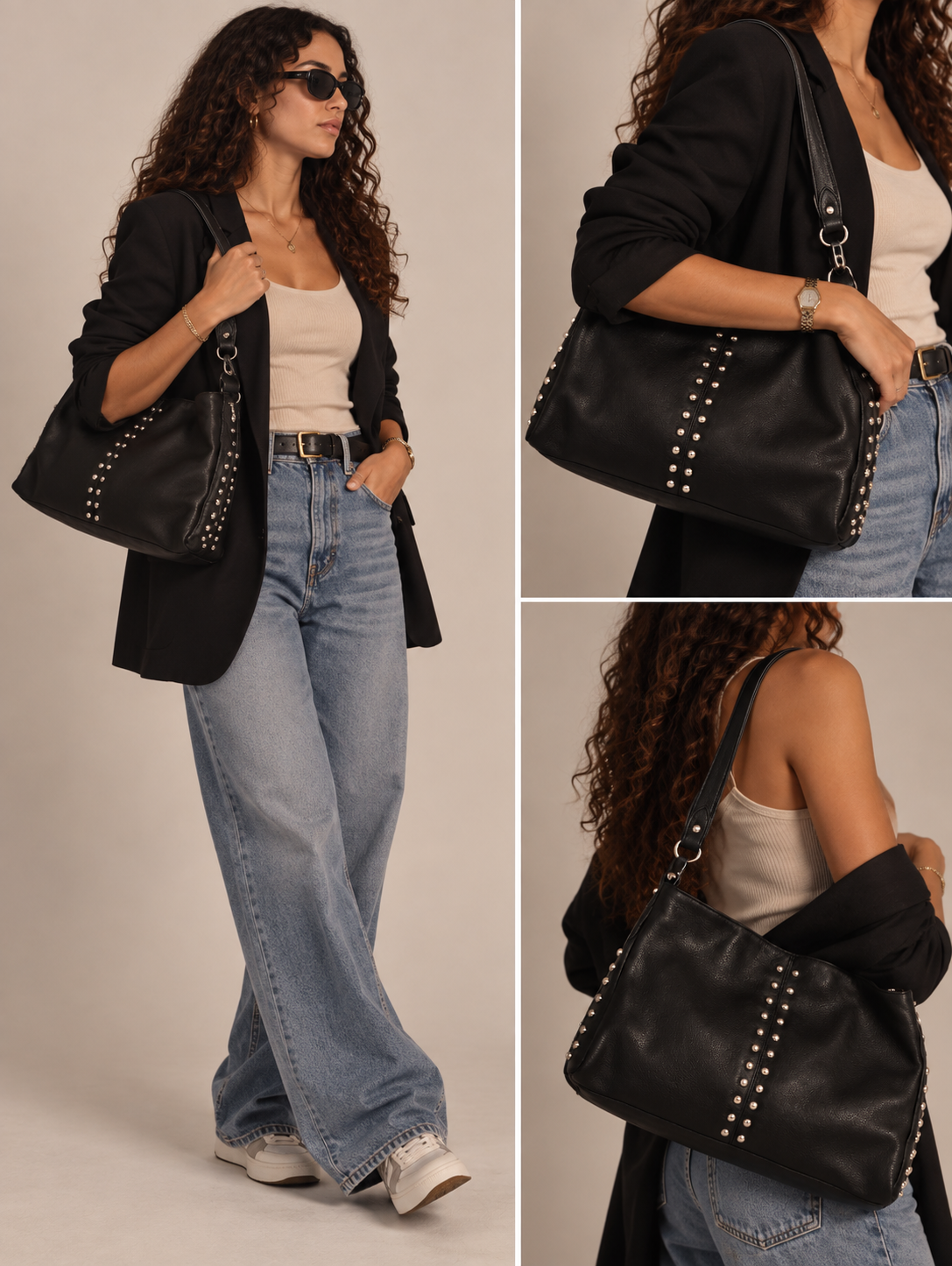 Stud Edge Clutch - Black