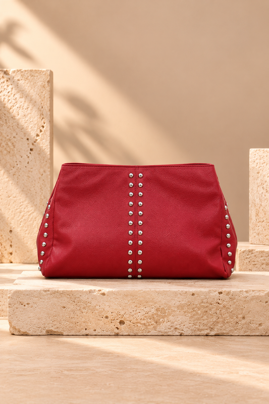 Stud Edge Clutch - Red